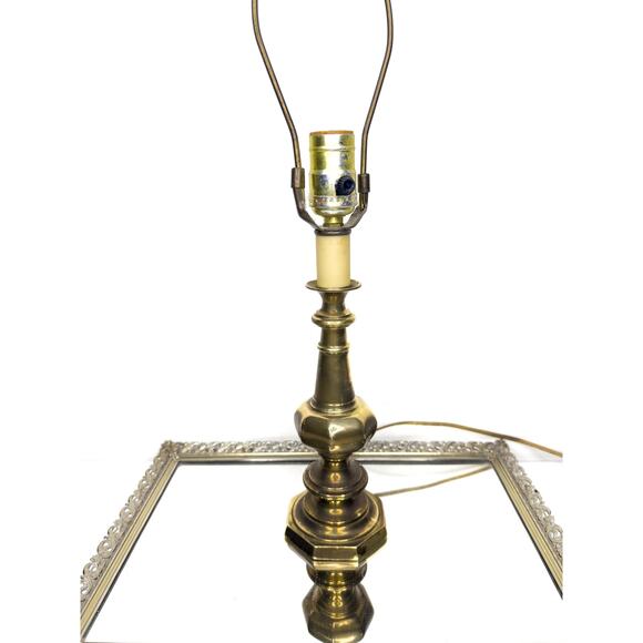 Vintage Berman Solid Brass Footed Table Lamp 19"